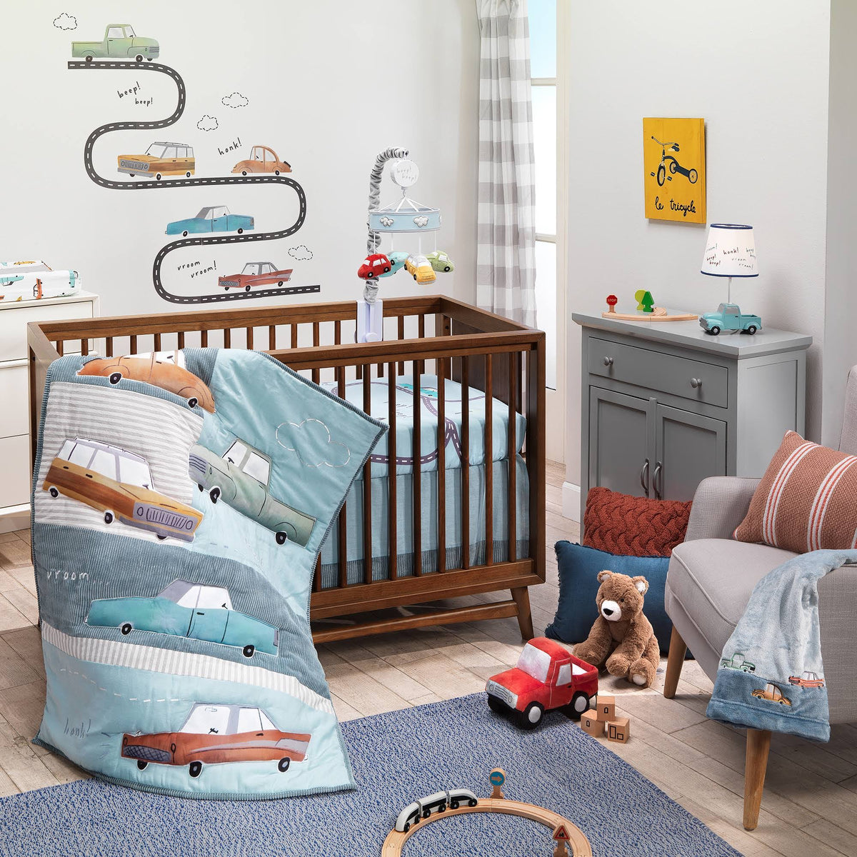 Blue 4-Piece Nursery Crib Bedding Set Z2453