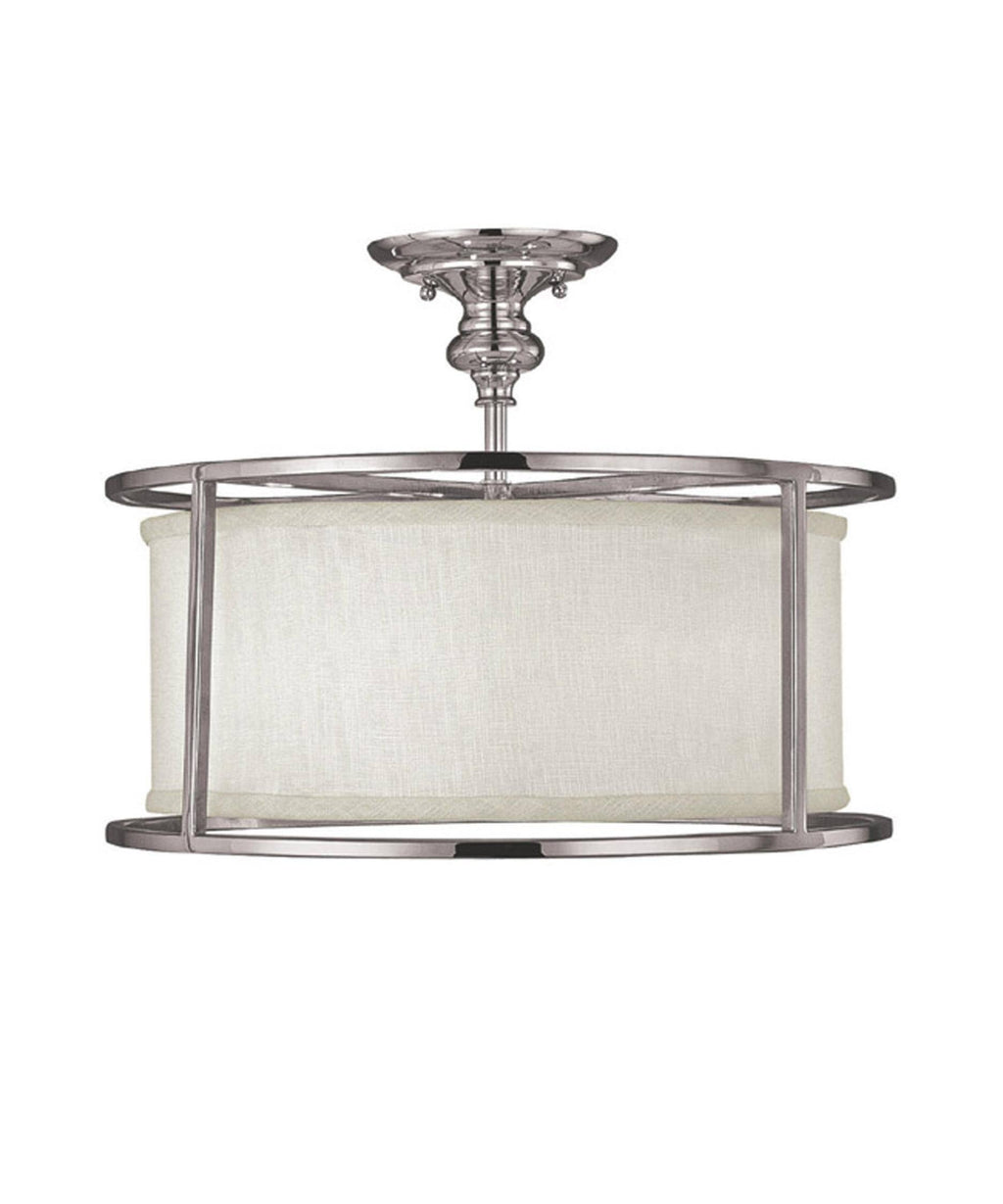 Polished Nickel 3 Light Semi-Flush T4774