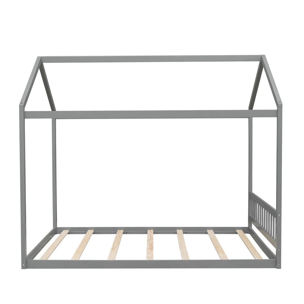 Queen Size Wood Tent Bed with Roof O81912