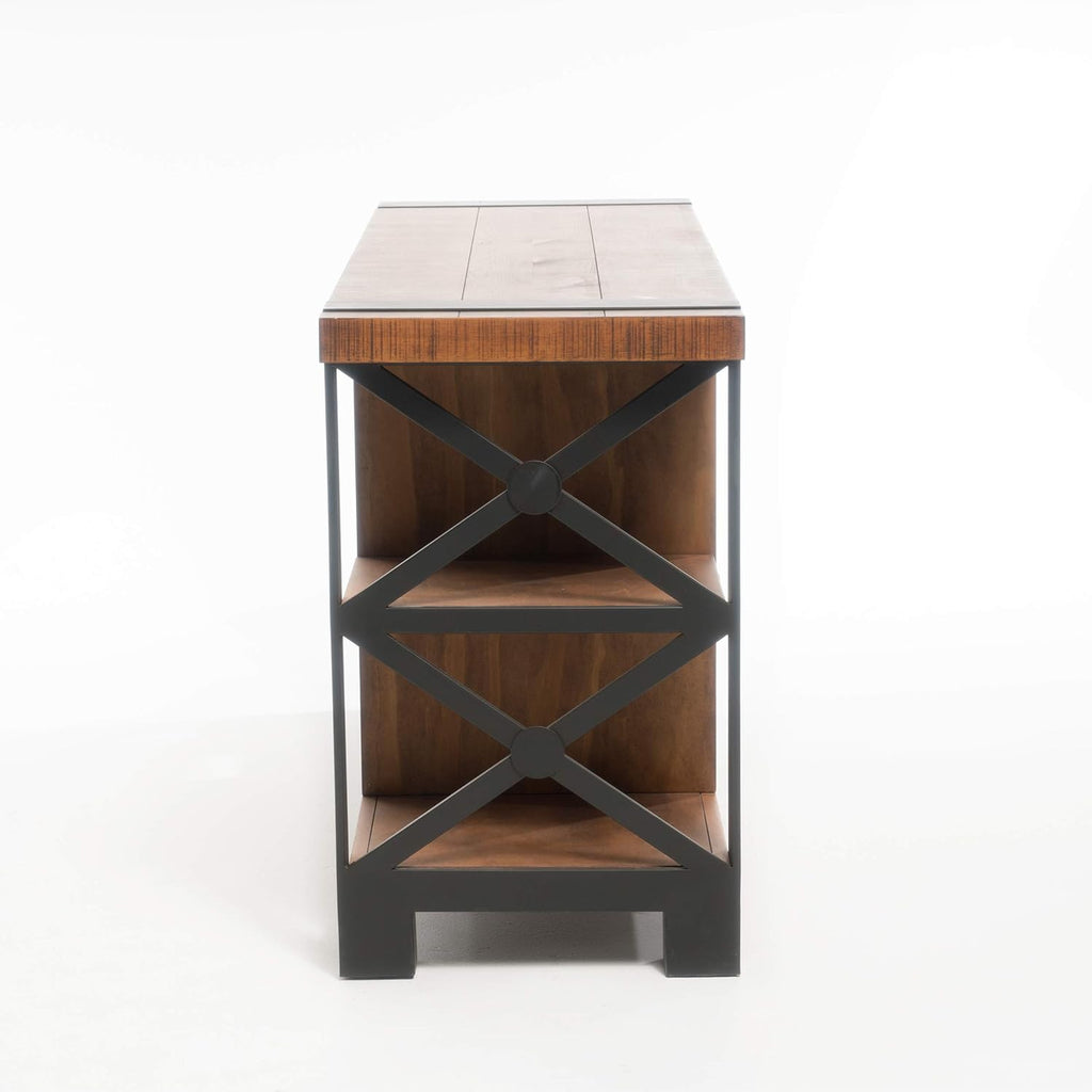 Natural Wood TV Console with Cabinets F9746
