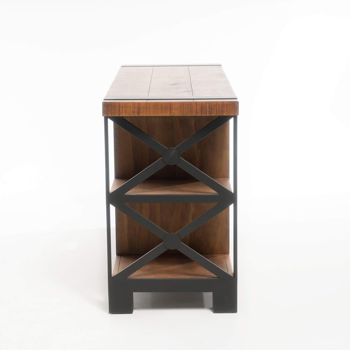 Natural Wood TV Console with Cabinets F9746
