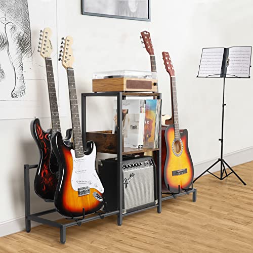 4-Tier Adjustable Guitar Stand with Shelf U4855