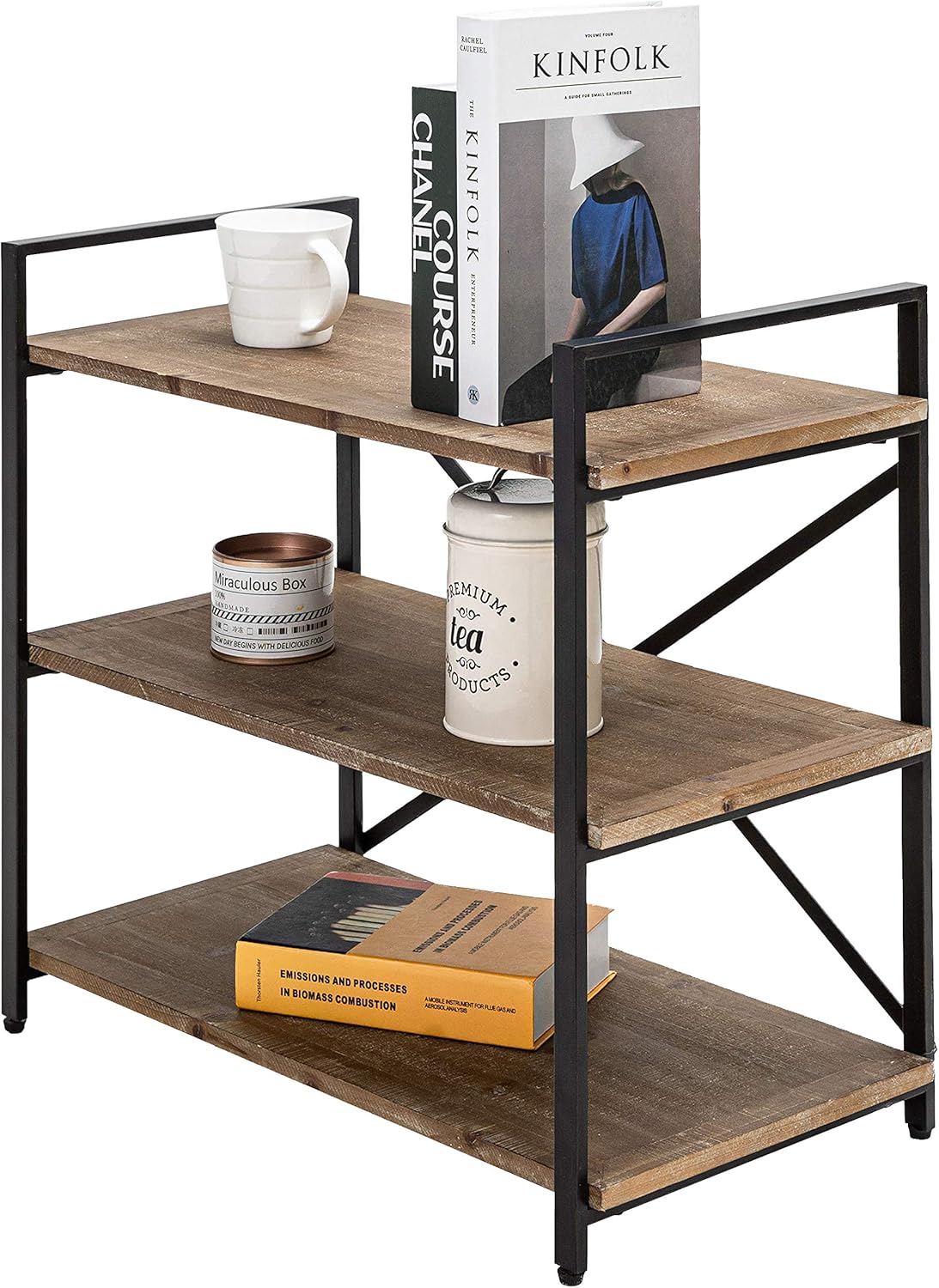 Solid Wood 3 Tier Bookshelf Storage Rack D990