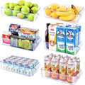 Refrigerator Pantry Organizer Bins Set of 6, Plastic (3 Medium + 3 Large) M604