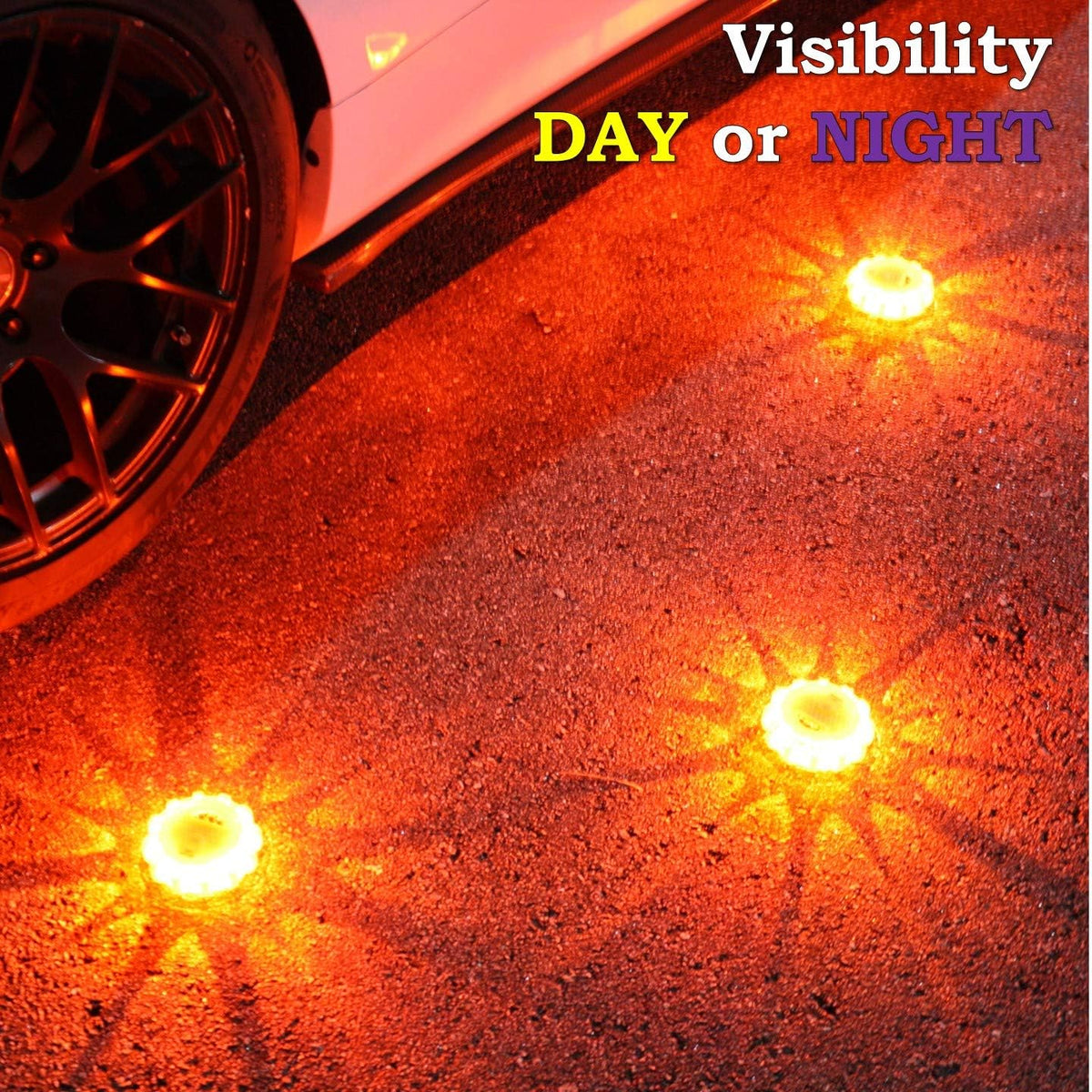 LED Road Flares 6-Pack with Batteries Installed and Carry-Case T73552