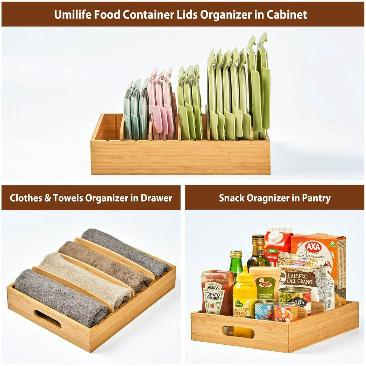 Bamboo Drawer Caddy with Adjustable Dividers N4139