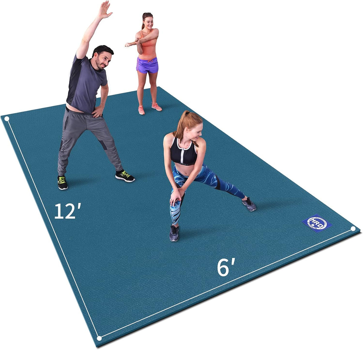Large Exercise Mat 6' x 12' x 7mm, High-Density Workout Mat Y5503