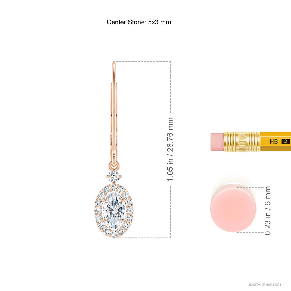 Natural 0.42 Ct. Diamond Drop Earrings in 14K Rose Gold M728