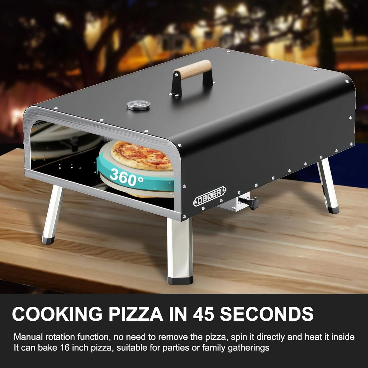 13 Multi-Fuel Rotatable Portable Pizza Oven D581