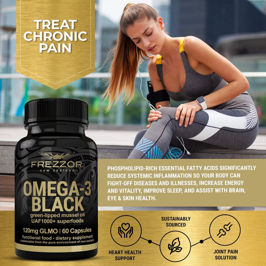 Mineral-Rich Flaky Sea Salt with Omega-3 Black, 1 Jar, 60 Capsules O36138
