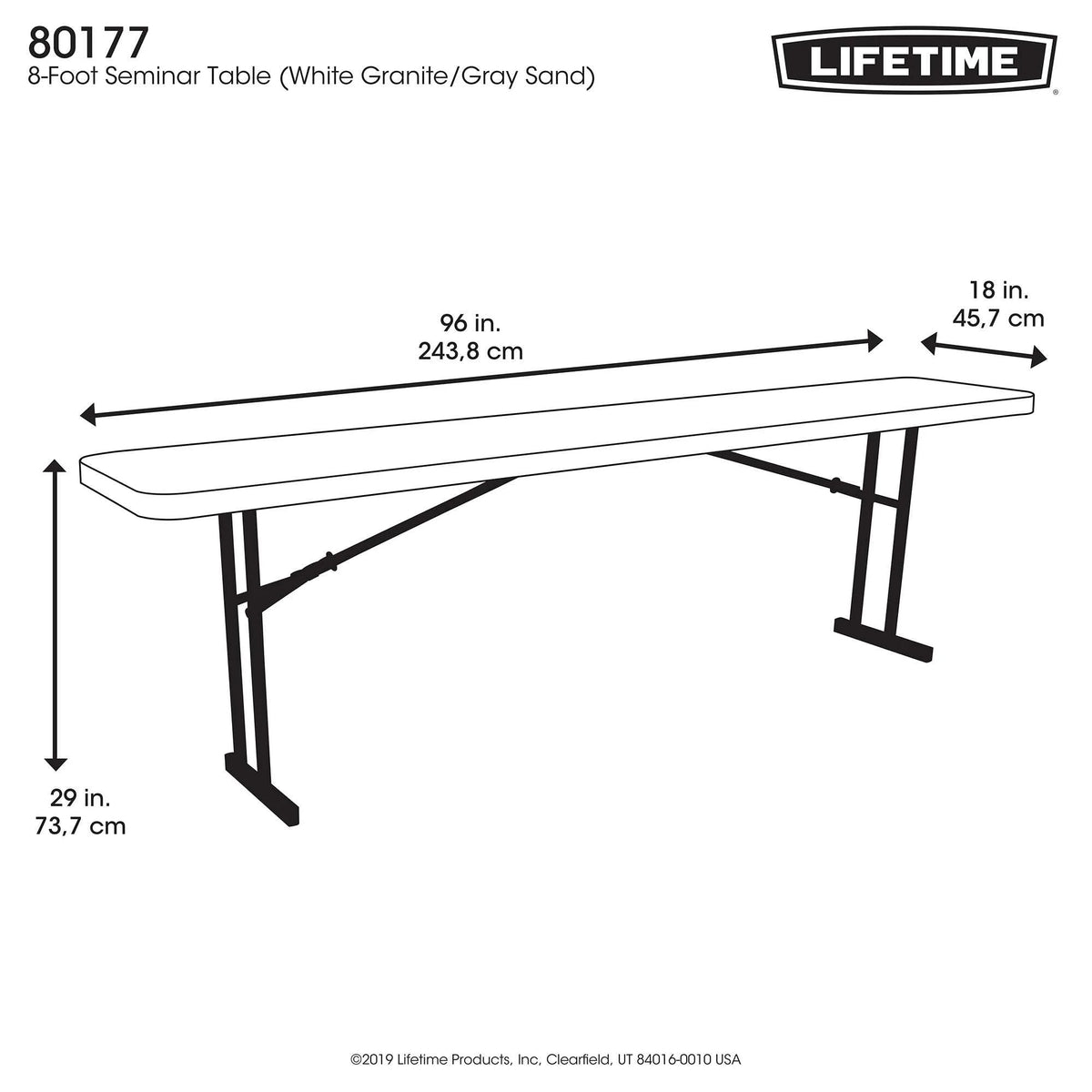 White Granite 8 Foot Seminar Table, Set of 5 K563