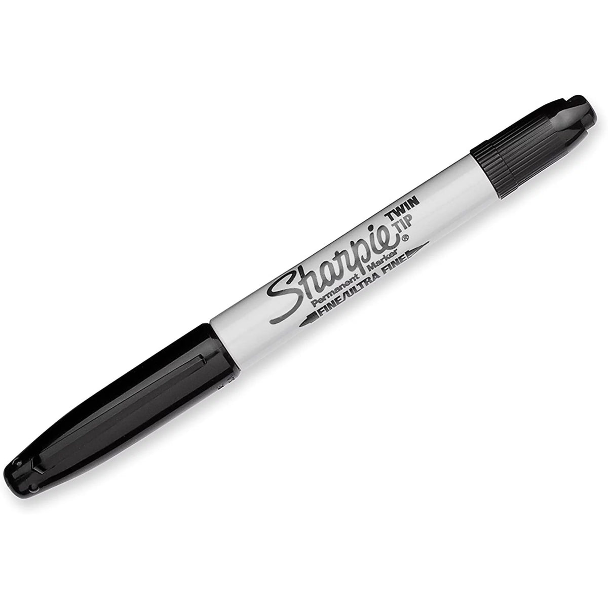 Black Twin Tip Permanent Markers 12 Count W9252