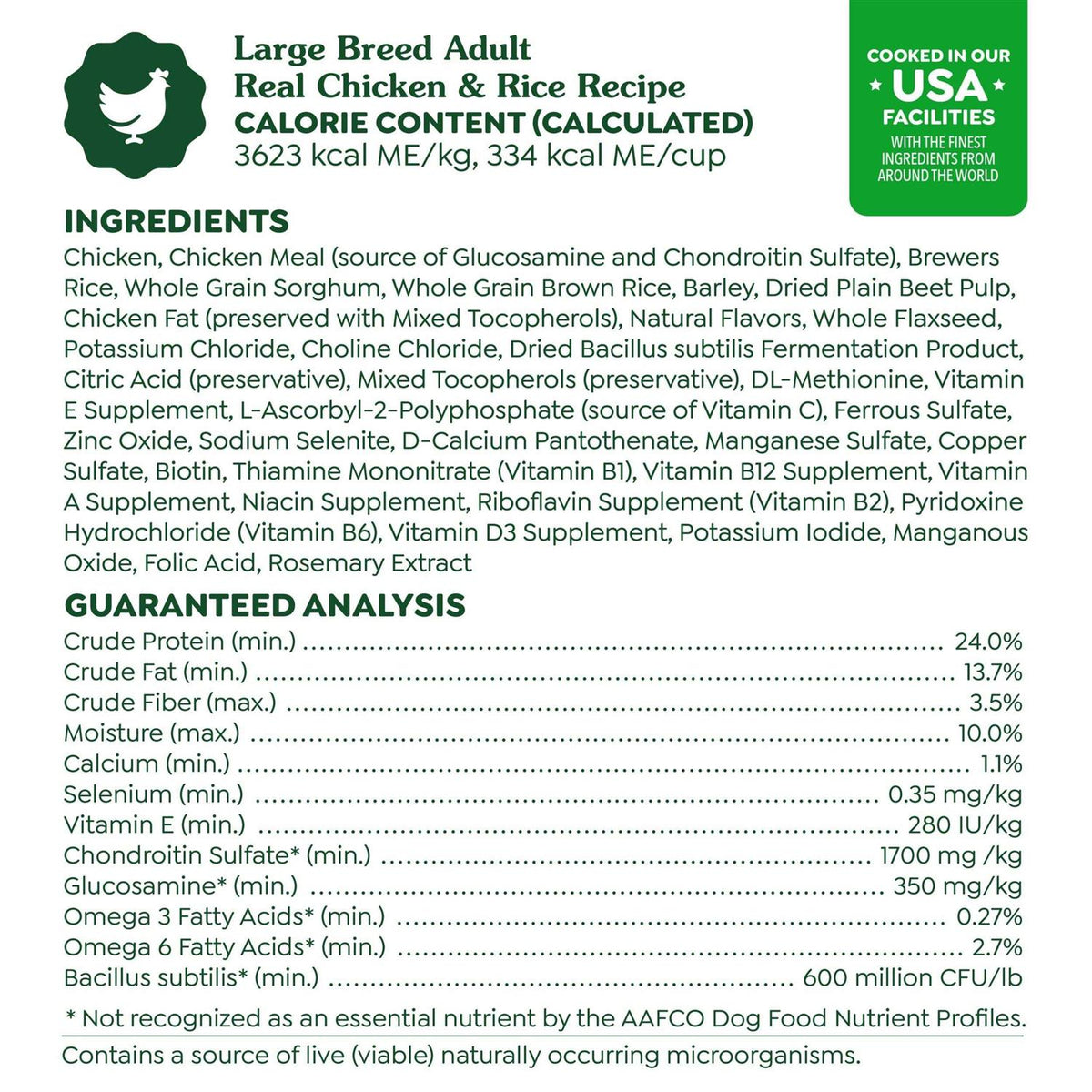 High Protein Real Chicken & Rice Dry Dog Food D674