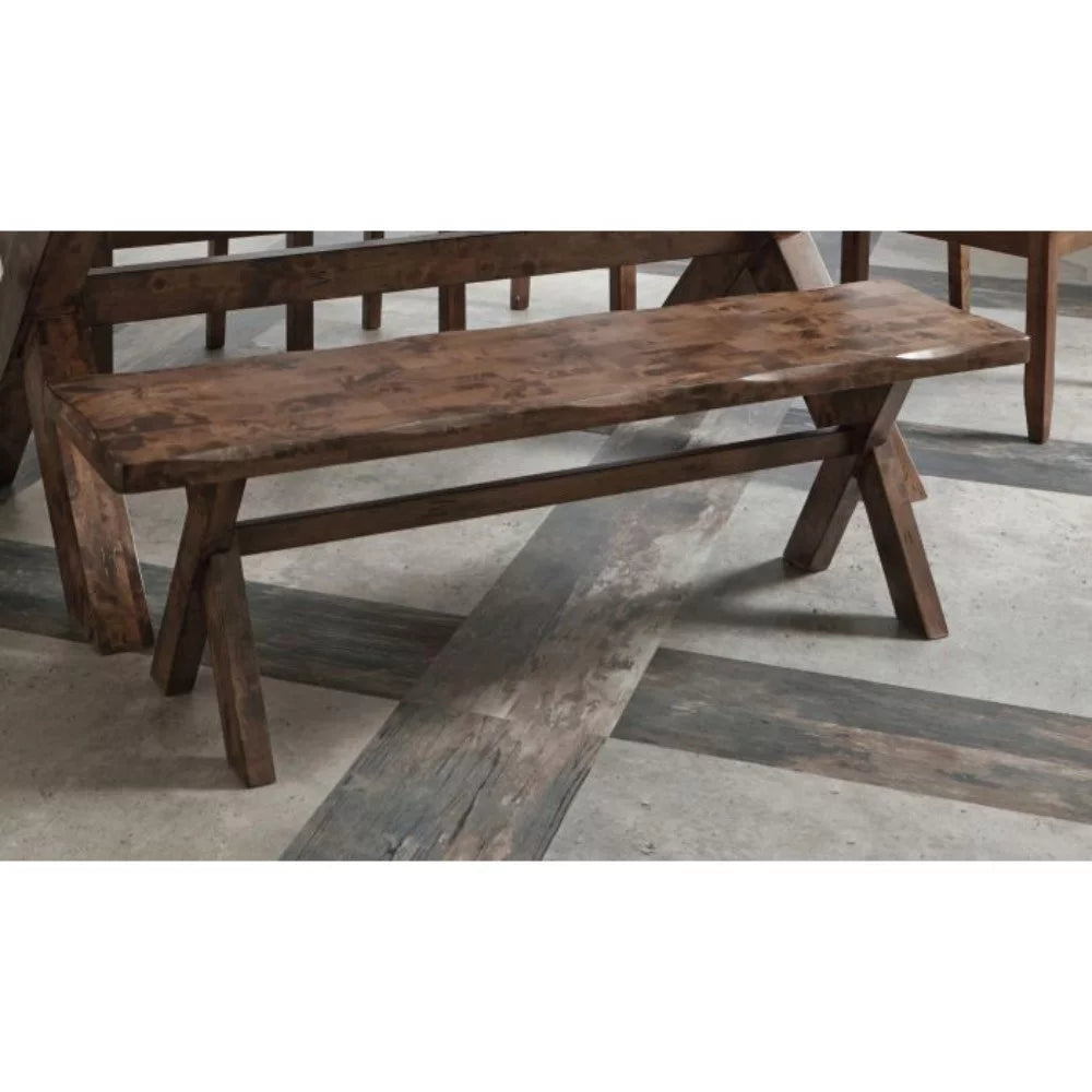 Brown Wooden Dining Bench D498