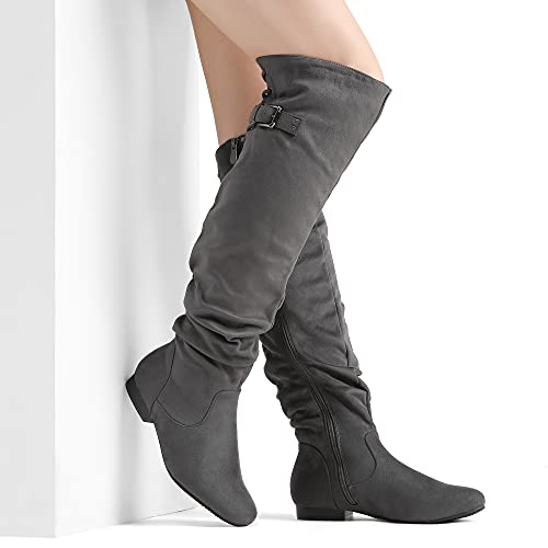 Women's Suede Over The Knee Thigh High Winter Boots G68841