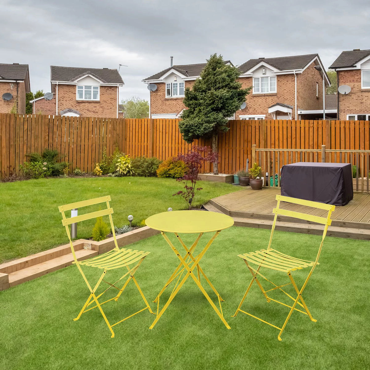 3 Piece Outdoor Furniture Set Yellow D6605