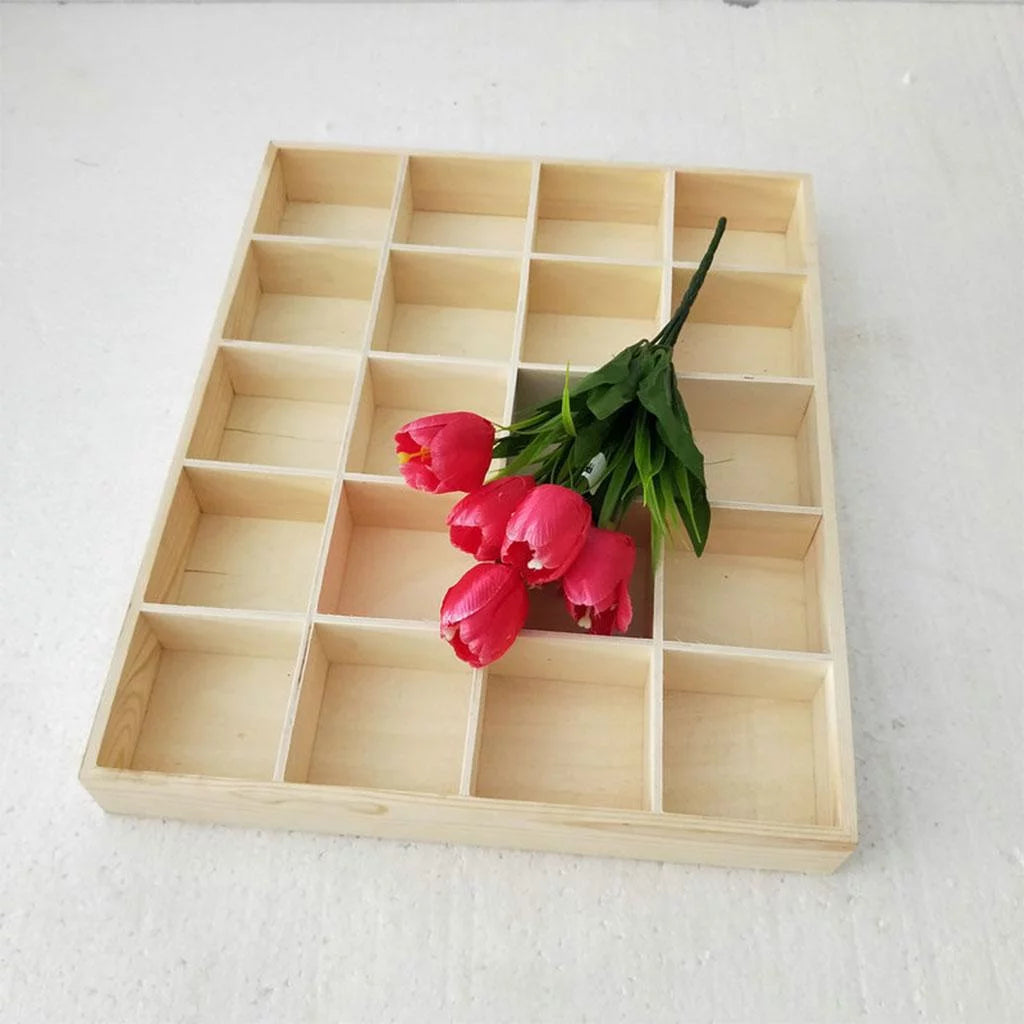 Wooden Multi Grids Storage Box F7214