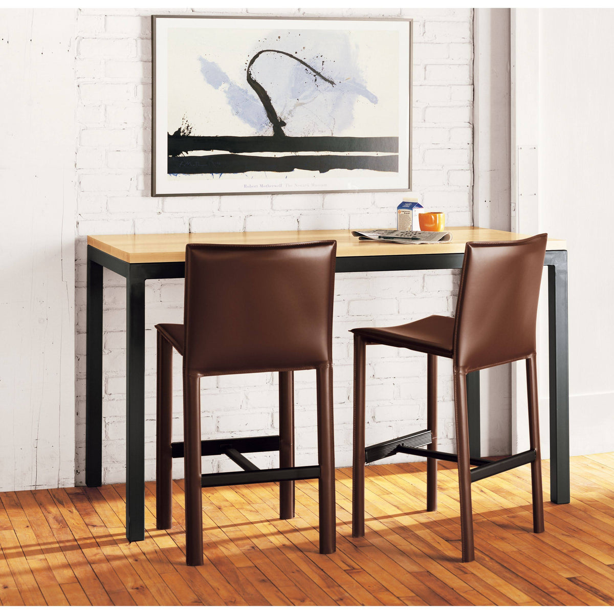 White Parsons Counter Table with White Quartz Top Z79729