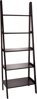 White 5-Shelf Corner Ladder Bookcase Z395