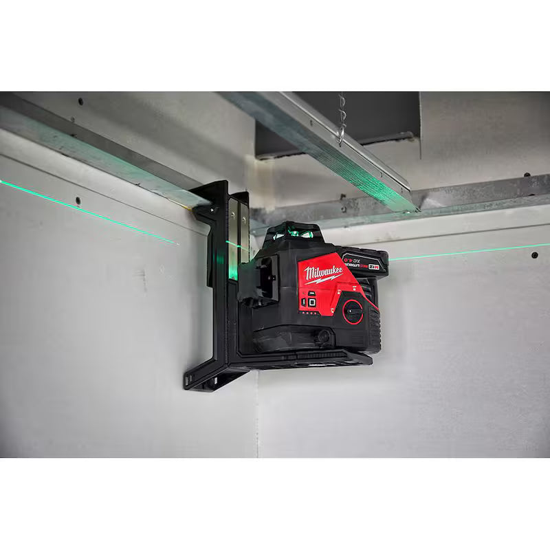 12-Volt Cordless Green 3-Plane Laser Level Kit with Laser Detector M340461