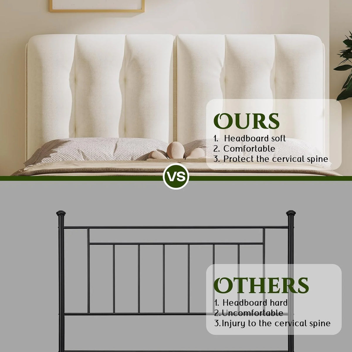 Queen Velvet Upholstered Platform Bed with Adjustable Headboard L91612