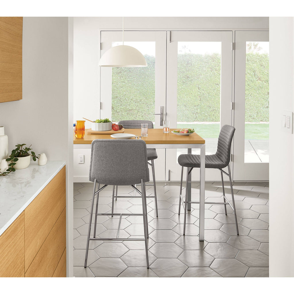 White Parsons Counter Table with White Quartz Top Z79729