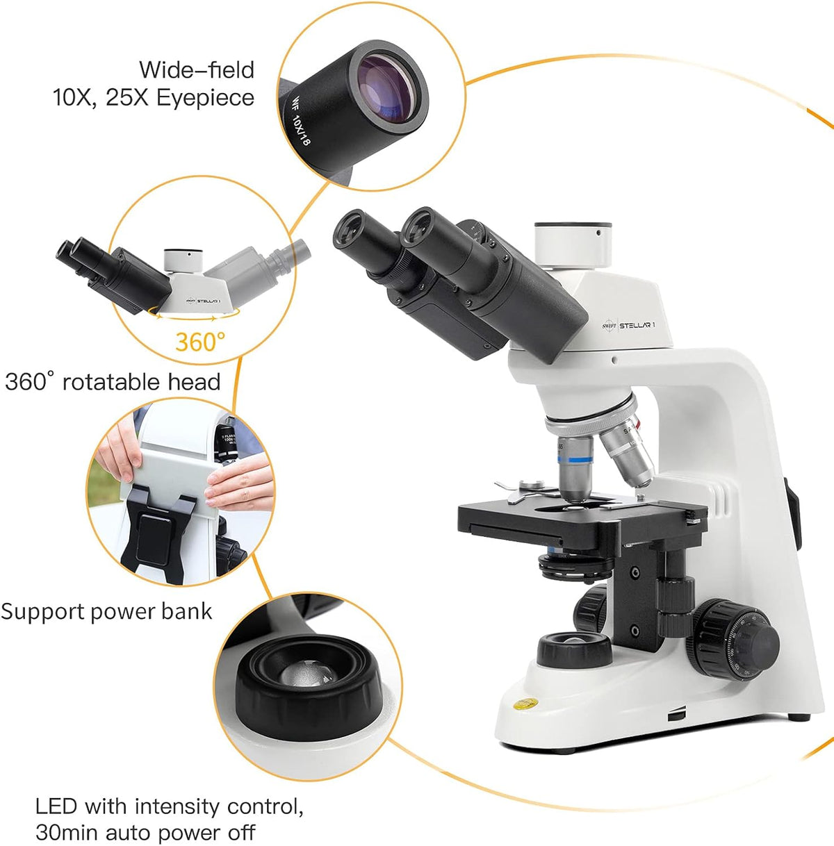 40X-2500X Trinocular Compound Microscope U166