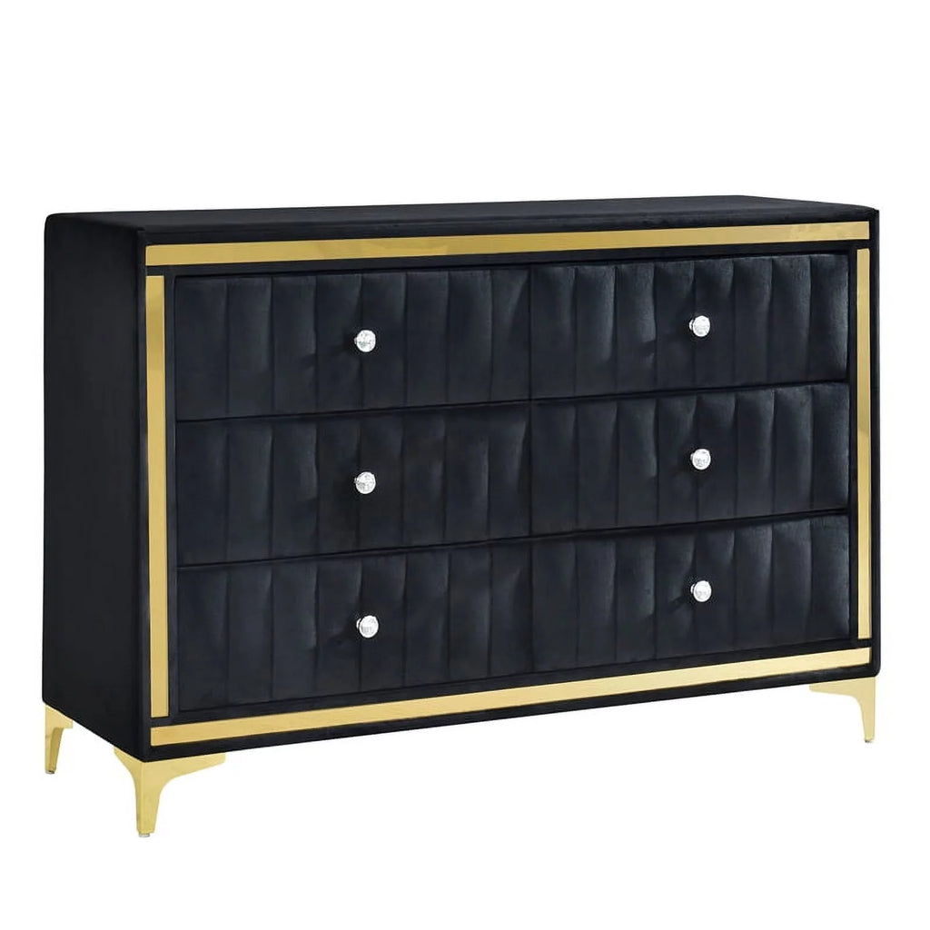 Black Velvet 6 Drawer Dresser F88706