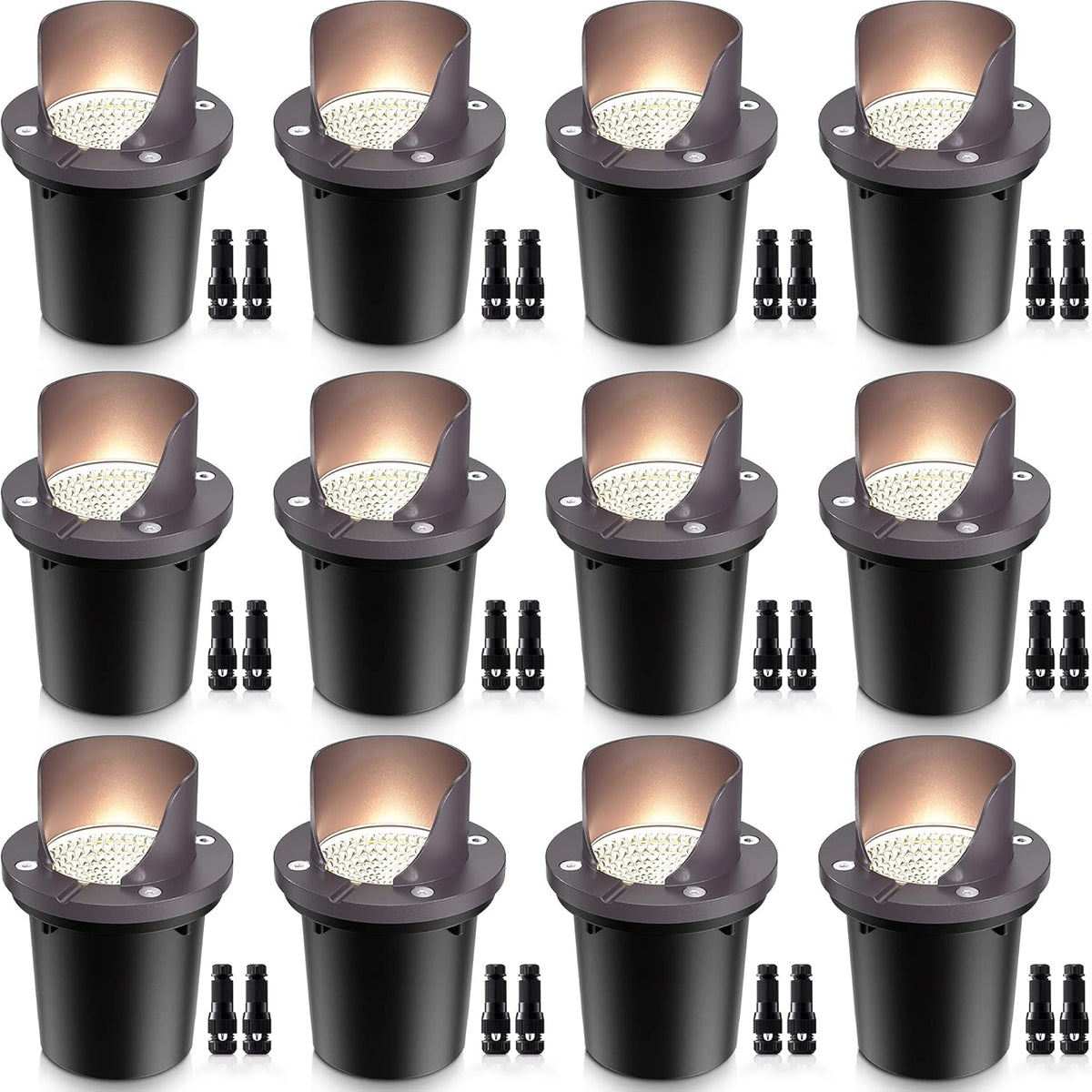 12 Pack Low Voltage LED Landscape Lights Warm White M990992
