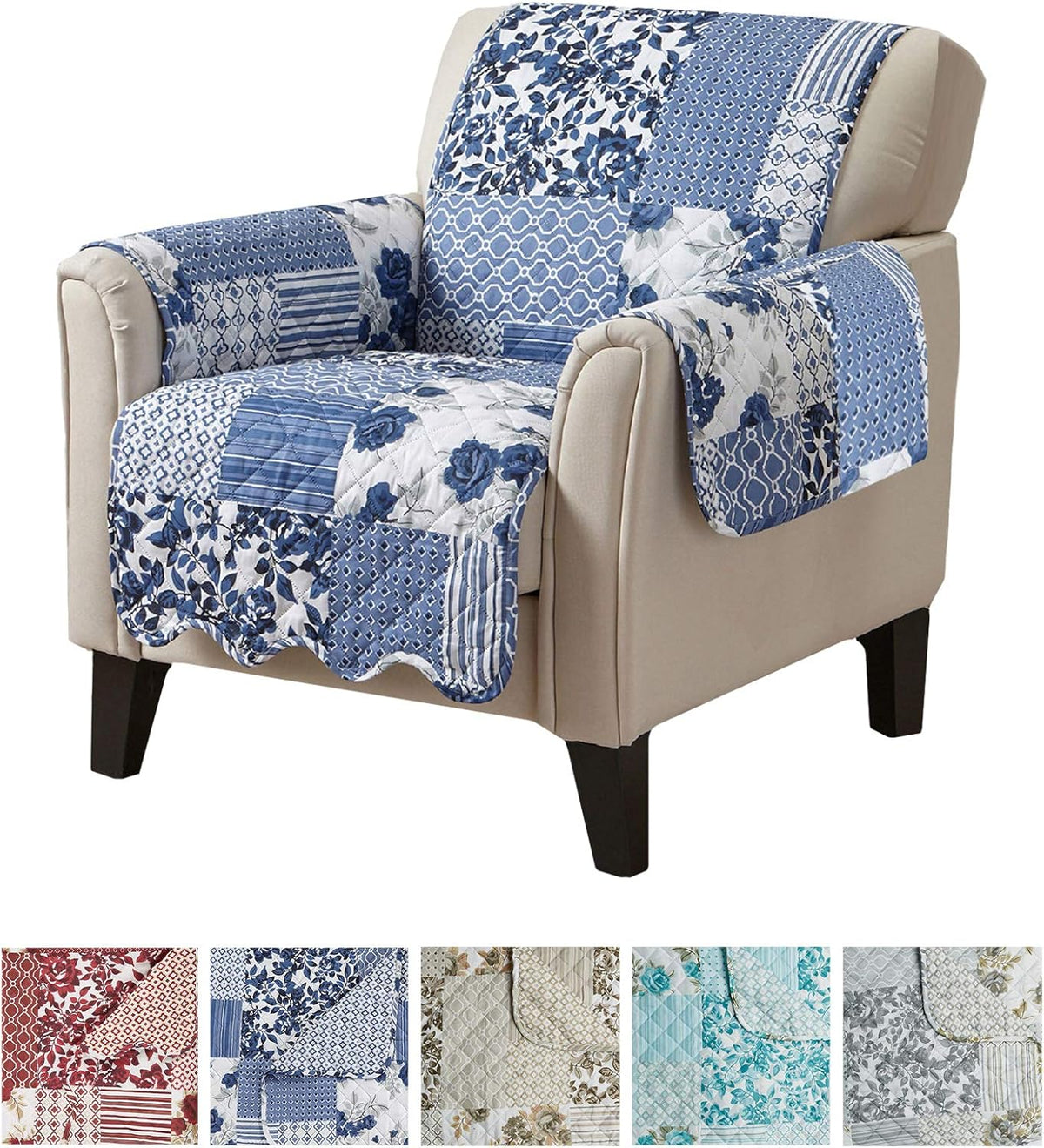 Navy Stain Resistant Chair Cover O437