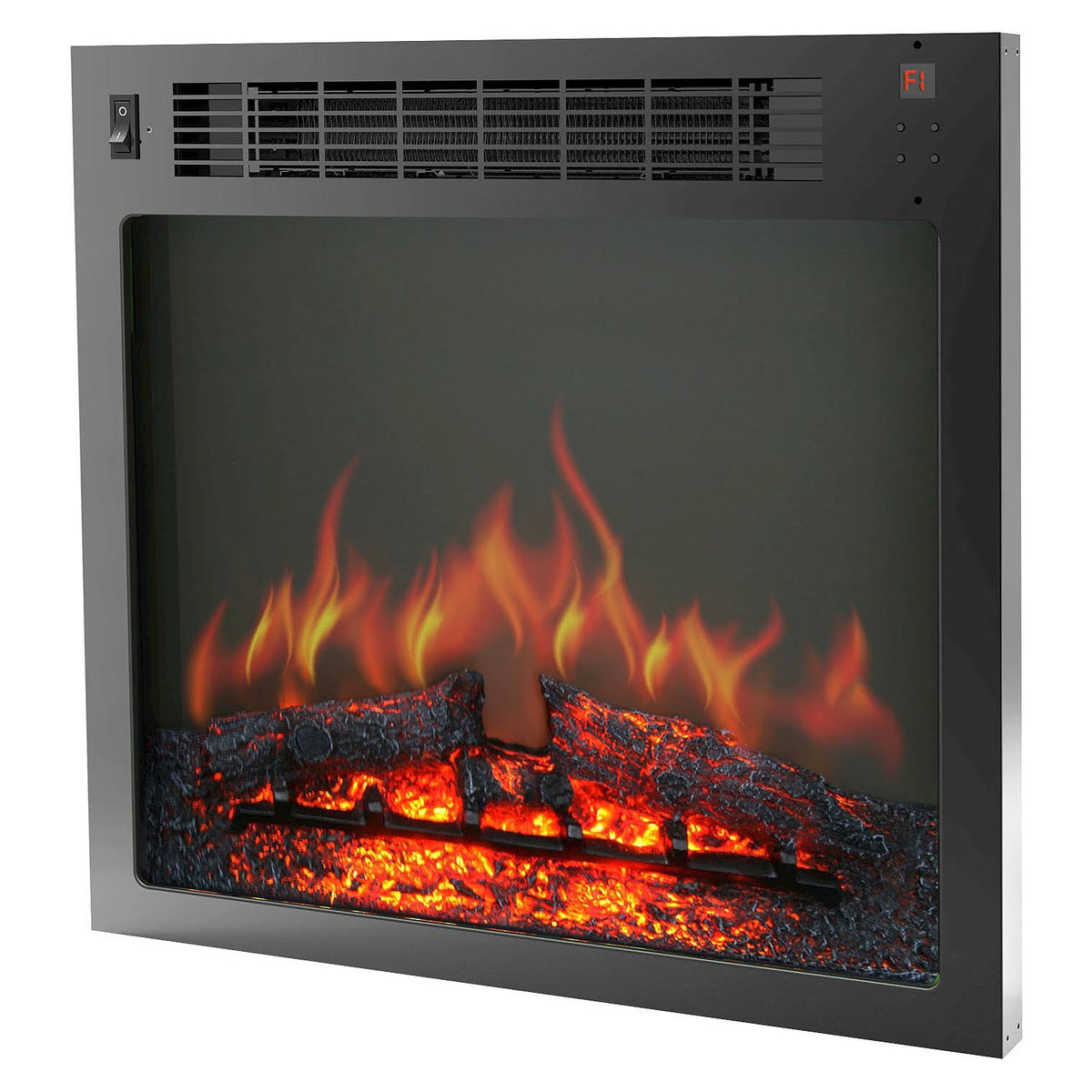White Mantel with Electronic Fireplace Insert E802
