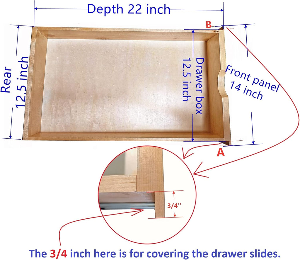 Soft Close Wooden Under Cabinet Pull Out Drawer Organizer (26 Inch) M140