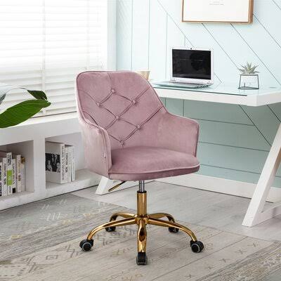Pink Gold Upholstered Task Chair D80334