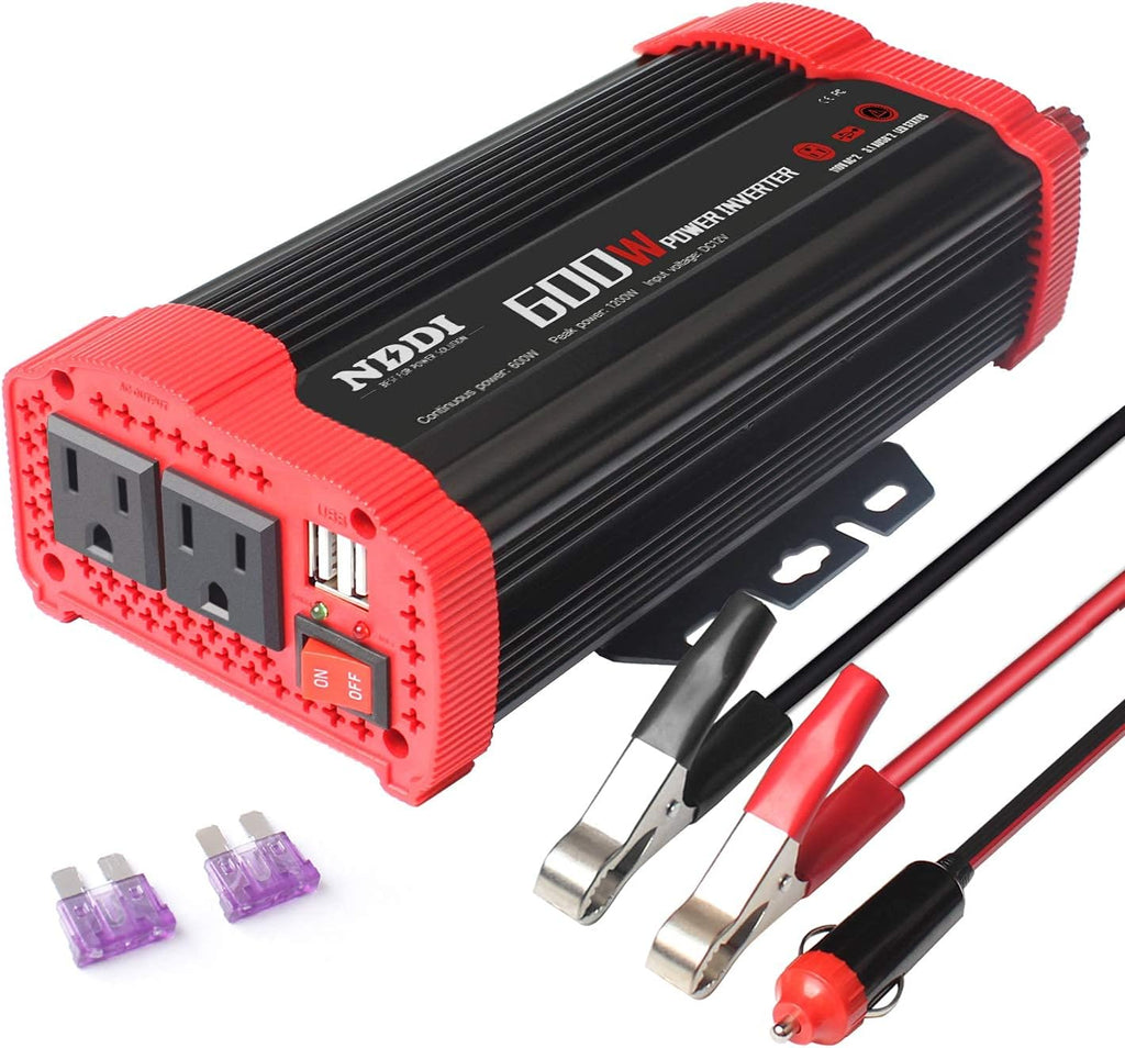 600W Car Power Inverter 12V DC to 110V AC Converter with Dual USB N1824