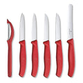 Red Set of 6 Swiss Classic Knife Set U31457