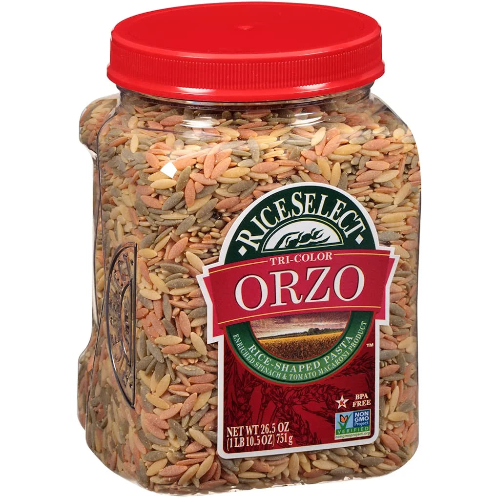 26.5 oz Tri-Color Orzo Pasta (Pack of 4 Jars) B7324