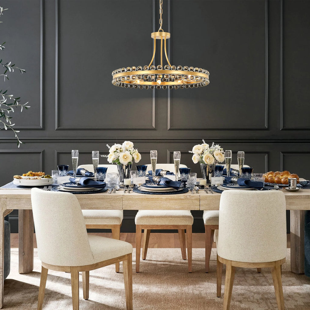 9-Light Dimmable Crystal Chandelier Z528617