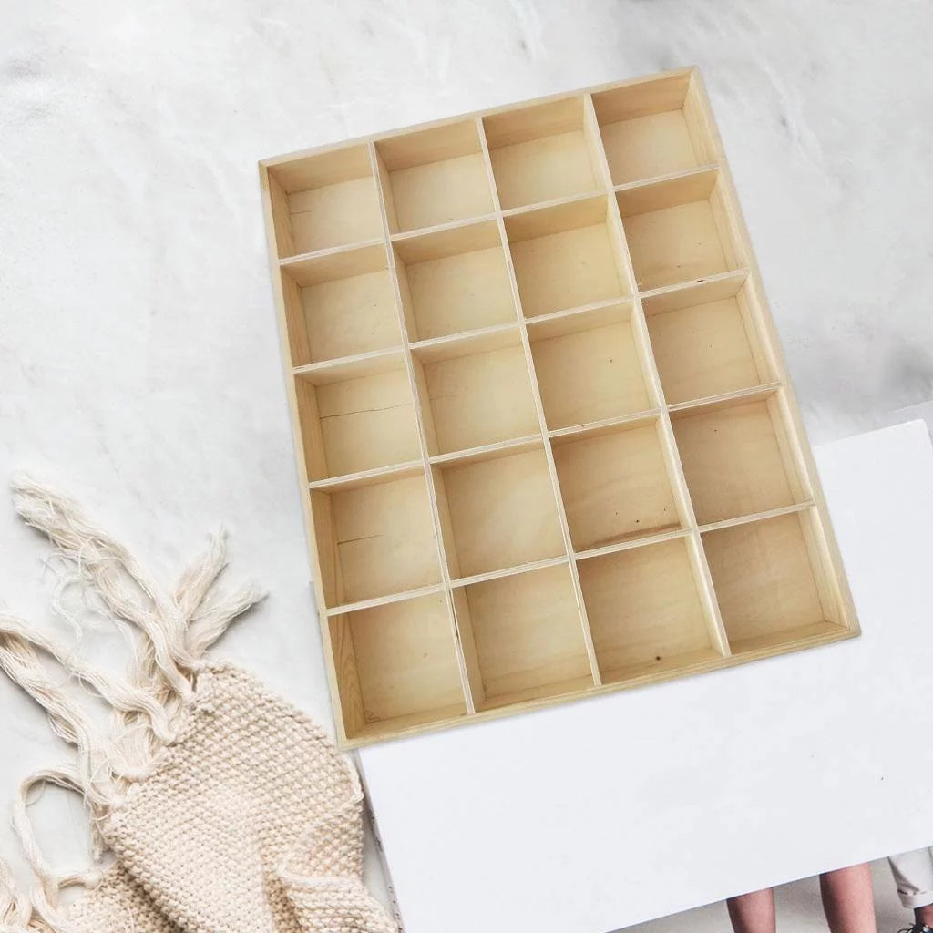Wooden Multi Grids Storage Box F7214
