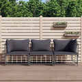 3 Piece Anthracite Poly Rattan Outdoor Patio Furniture Set K531604