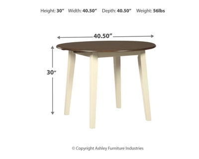 Cream/Brown Drop Leaf Dining Table G41060