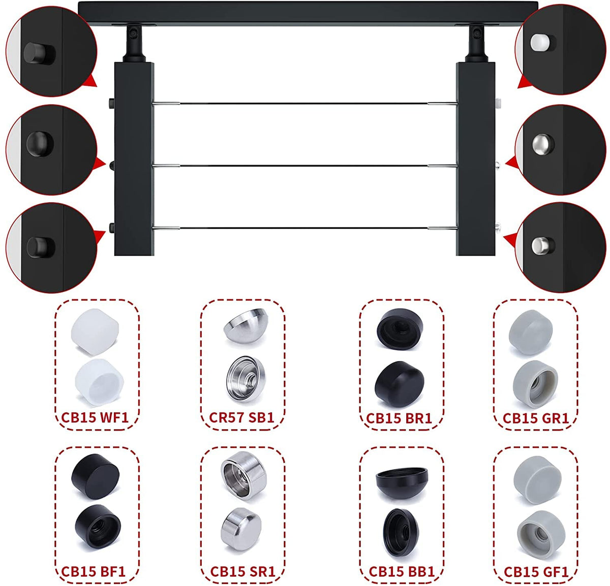 20Pack 1/8 Cable Railing Kit T316 Stainless Steel Terminal P42109
