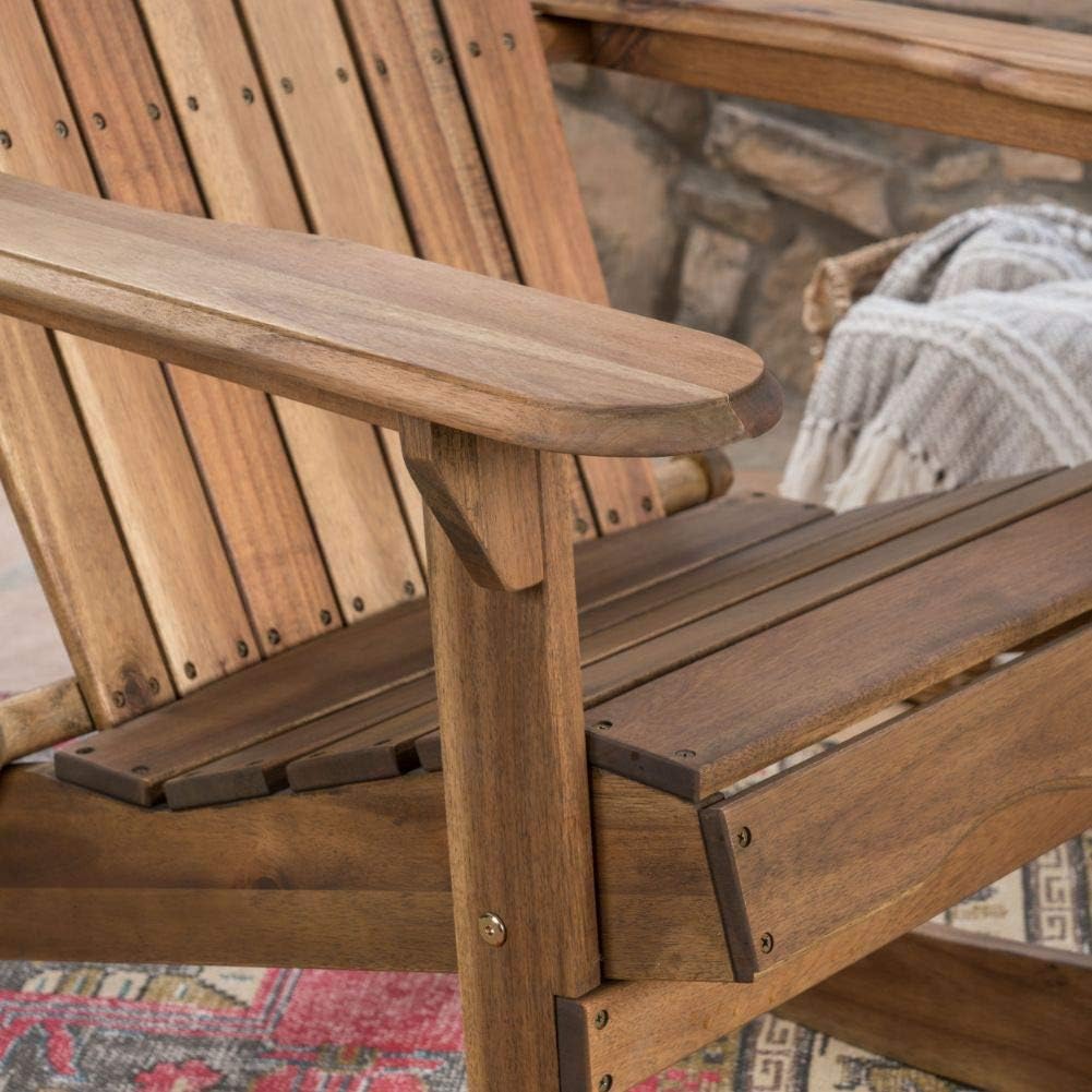 Natural Stained Acacia Wood Adirondack Rocking Chair T387