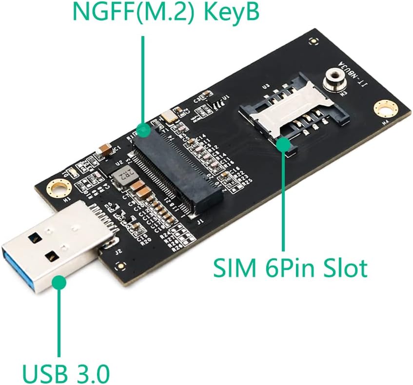 USB to NGFF M.2 Key B Adapter Enclosure with Sim Card Slot B2019