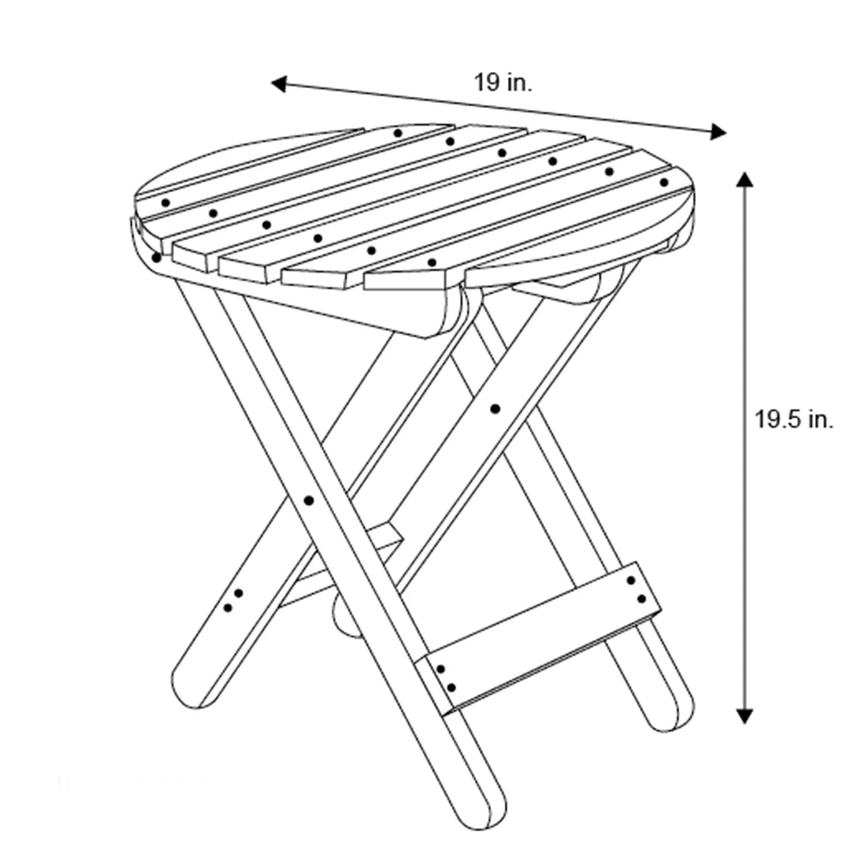 Eggshell White Adirondack Round Folding Table M33961