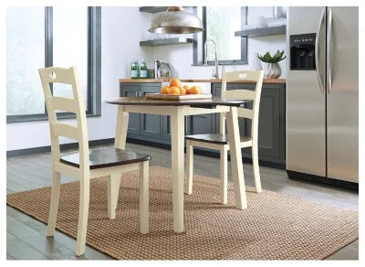 Cream/Brown Drop Leaf Dining Table G41060