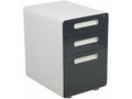 3 Drawer Mobile File Cabinet in White and Charcoal P788