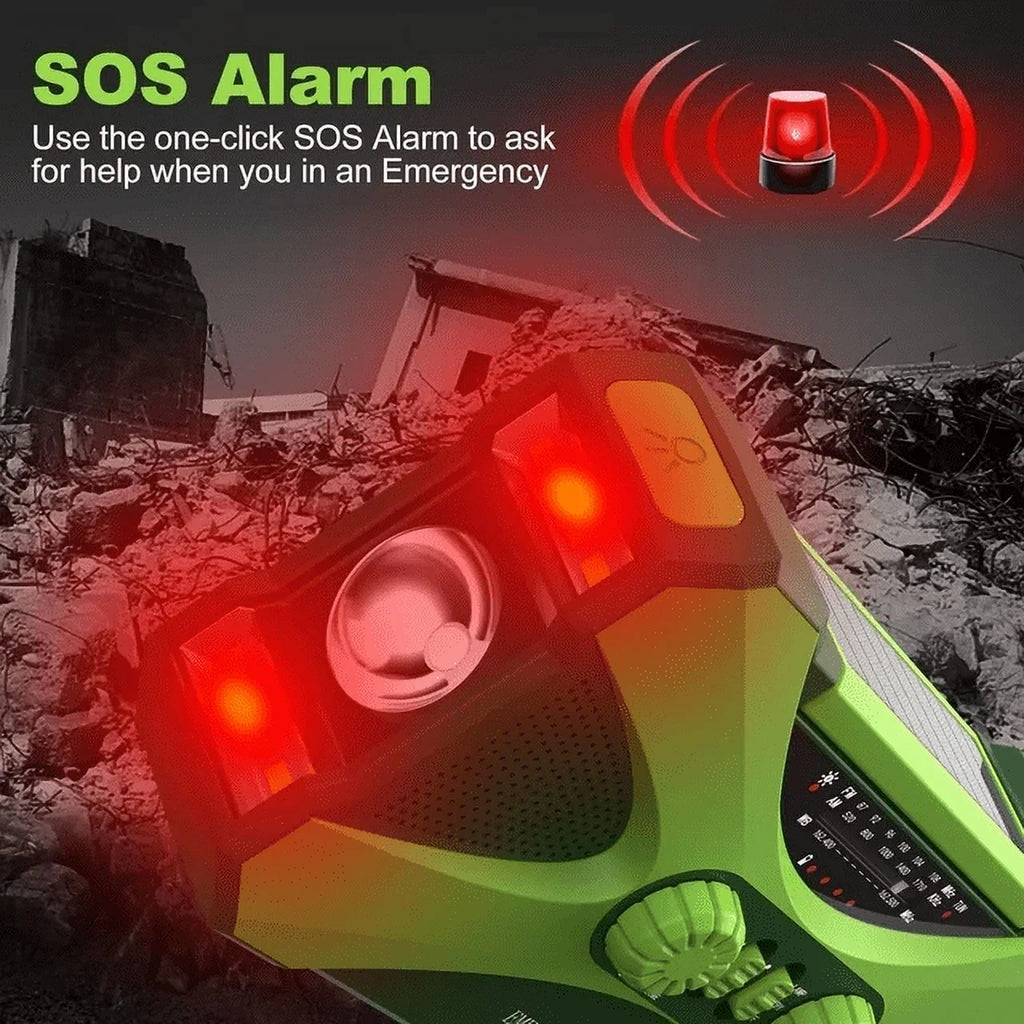 4000mAh AM FM NOAA Hand Crank Solar Emergency Radio with Flashlight C7520
