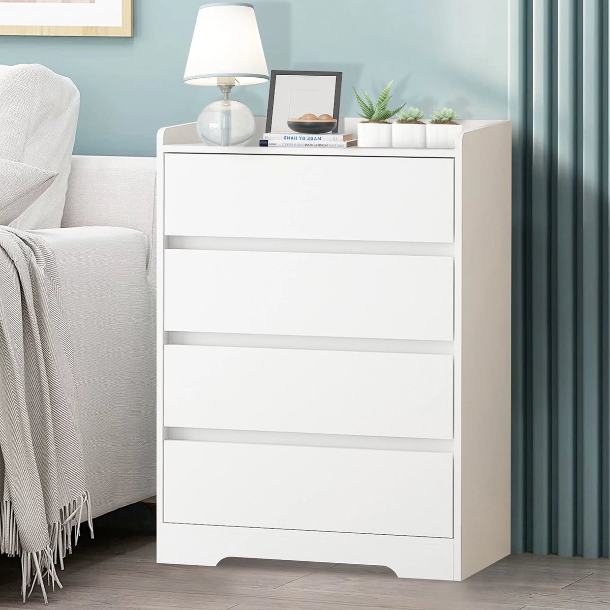 White 4 Drawer Wood Dresser P788