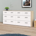 Oak Structure White 8 Drawer Double Dresser Z84326