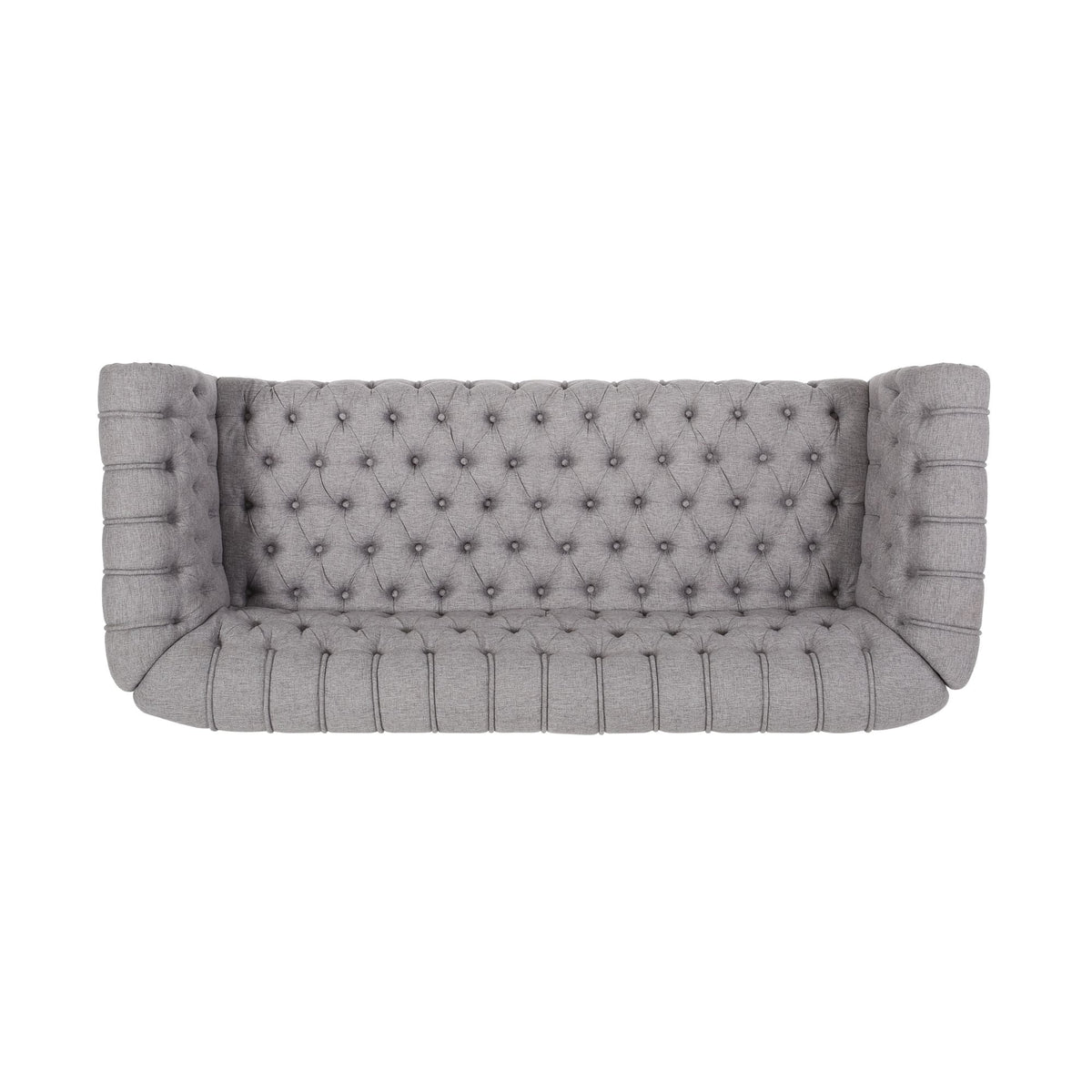 Grey Fabric Tufted 3 Seater Sofa V651
